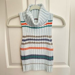NWT Free People striped cowl neck ribbed sleeveless sweater - Women's S